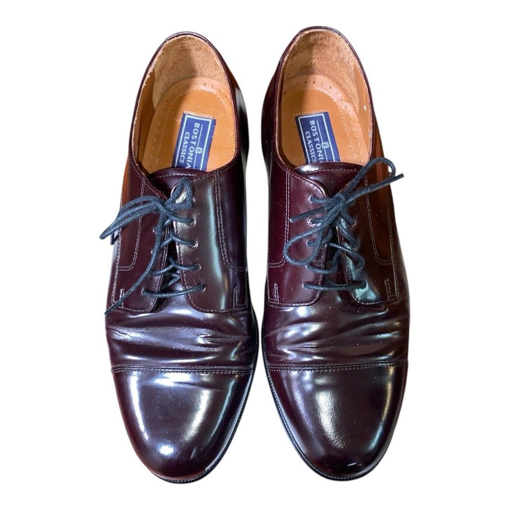 Bostonian Classics Vintage Size 8 M Burgundy Leather Mens Dress Cap Toe Shoes